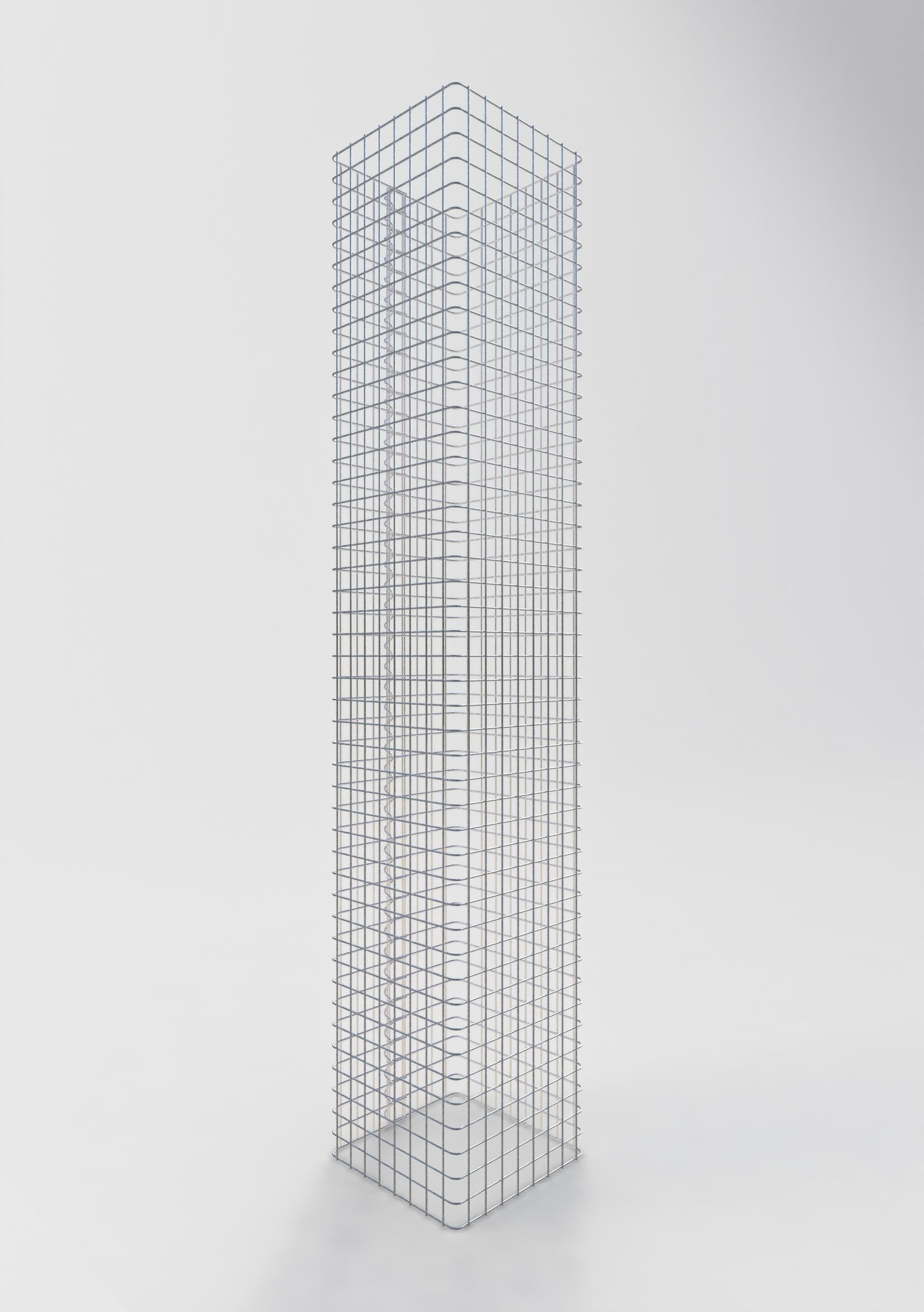 Columna de gaviones angular 42 cm x 42 cm, 230 cm de altura, MW 5 cm x 5 cm