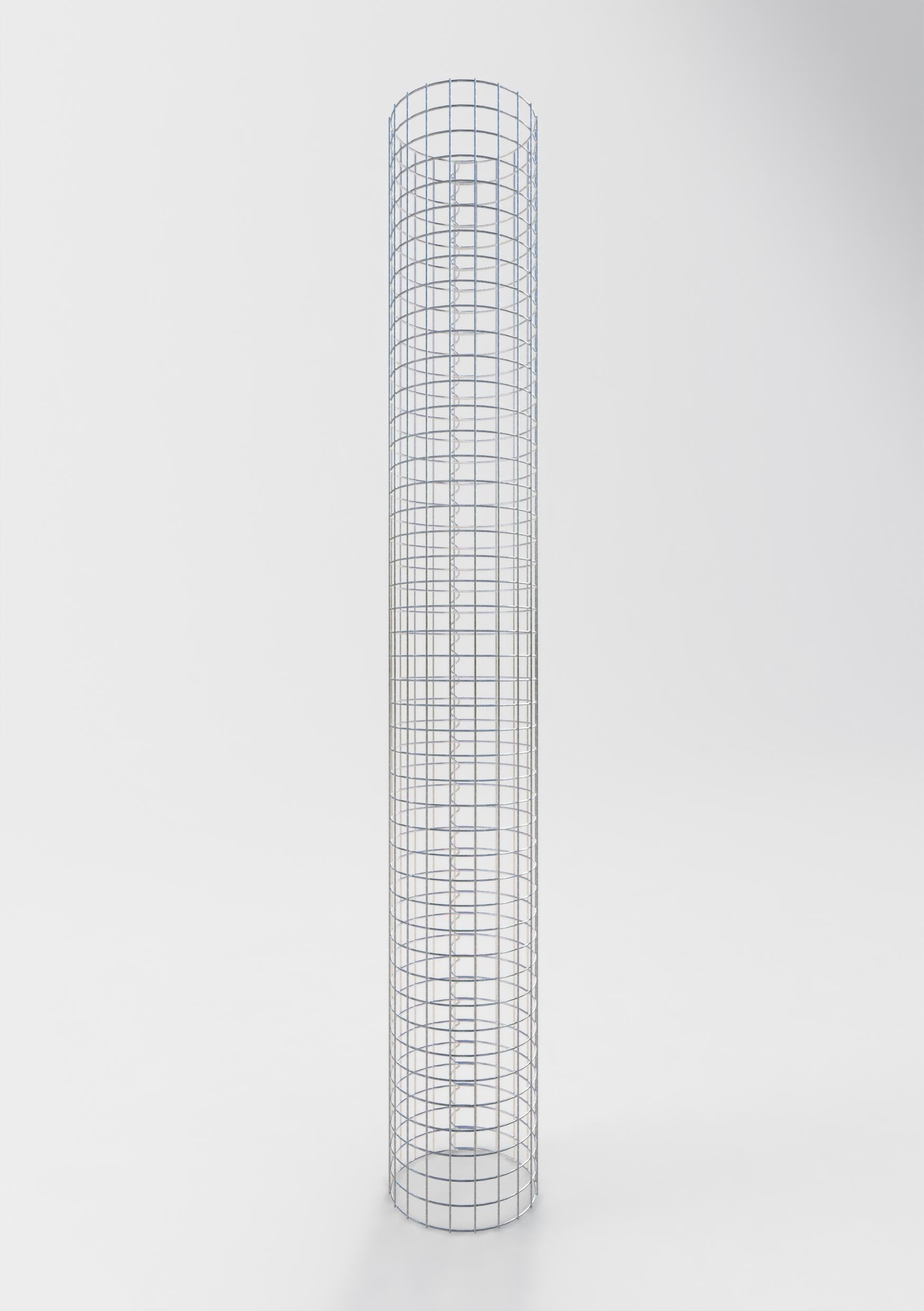 Columna de gaviones redonda 32 cm de diámetro, 230 cm de altura, malla 5 cm x 5 cm