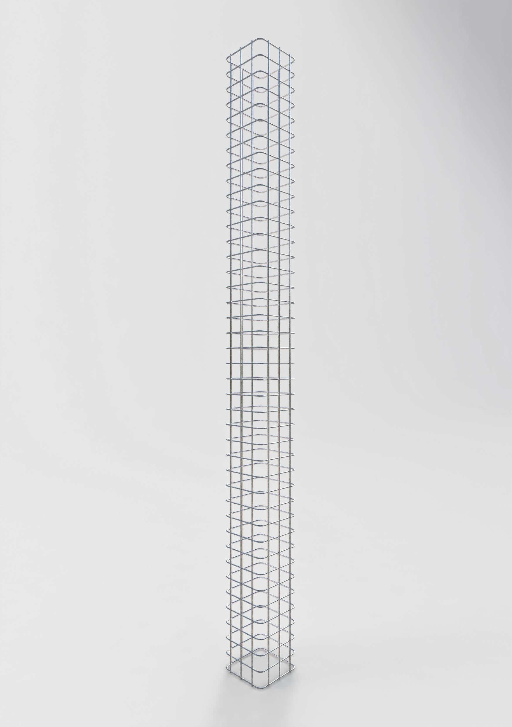 Coluna de gabião quadrada galvanizada a quente, 17 cm x 17 cm, 200 cm de altura, malha 5 cm x 5 cm