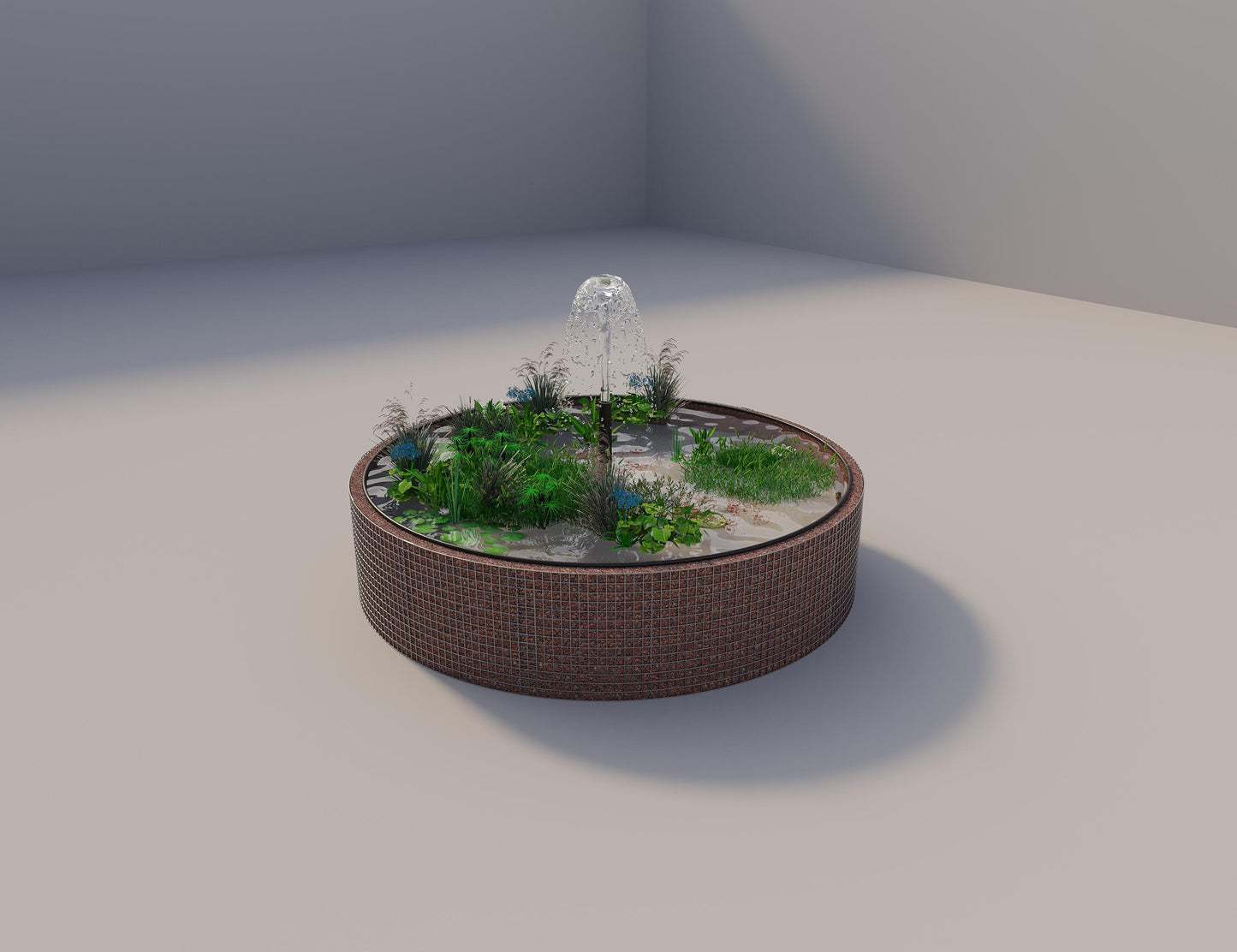 Gabion-hævedam rund, ydre diameter 352 cm, højde 80 cm, maskestørrelse 5 x 5 cm, vægtykkelse 15 cm