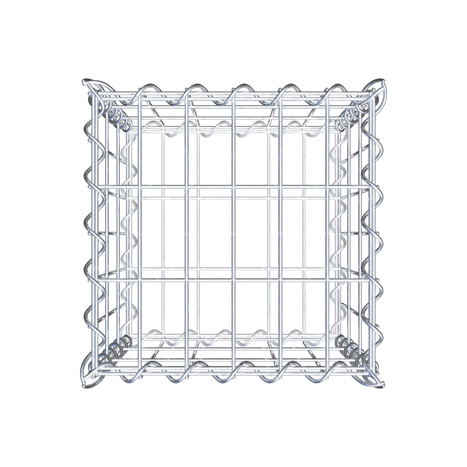 Gabião 30 cm x 30 cm x 30 cm (C x A x P), malhagem 5 cm x 10 cm, espiral