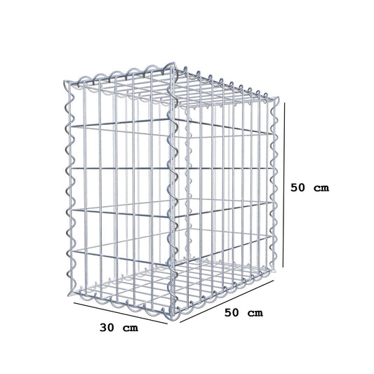 Gabion 50 cm x 50 cm x 30 cm (L x H x P), mailles 5 cm x 10 cm, spirale