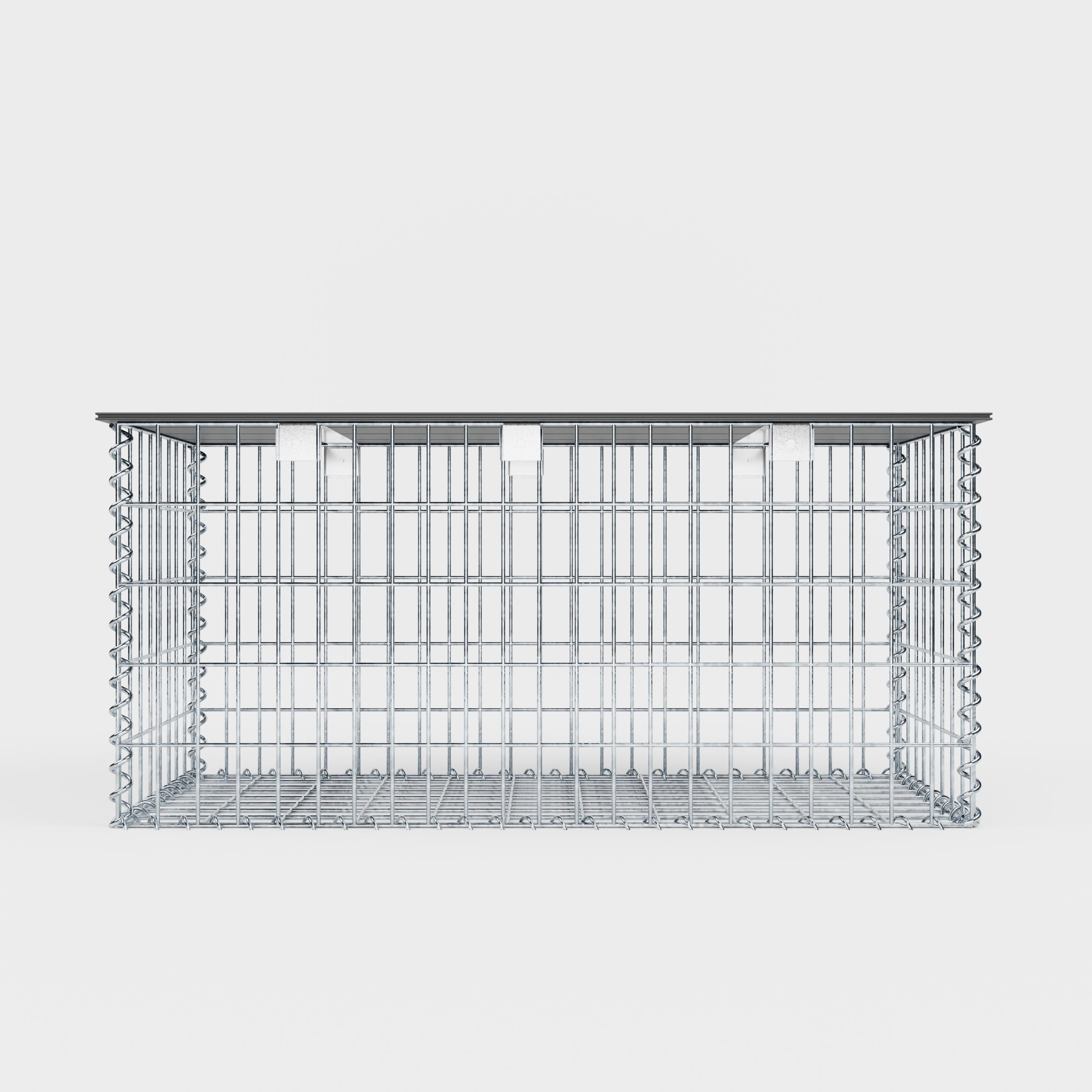 Banco de jardín de gaviones en espiral 105 x 50 x 50 cm - MW 5 x 10 cm, con encimera reciclada en antracita