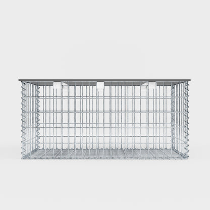 Havebænk spiralgabion 105 x 50 x 50 cm - MW 5 x 10 cm, med genbrugsbetræk i antracit