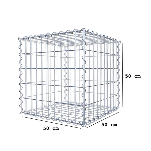 Gabion 50 cm x 50 cm x 50 cm (L x H x D), maskstorlek 5 cm x 10 cm, spiral
