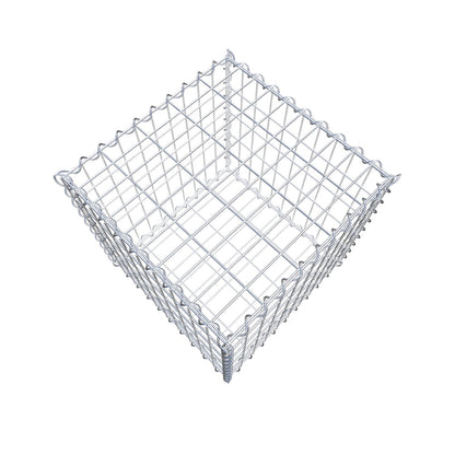 Gabião 50 cm x 50 cm x 50 cm (C x A x P), malhagem 5 cm x 10 cm, espiral