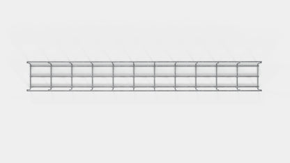 Canal para cables altura 110 cm, profundidad 5 cm, luz de malla 5 x 10 cm