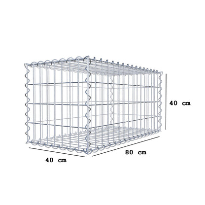 Gabion 80 cm x 40 cm x 40 cm (L x H x D), maskestørrelse 5 cm x 10 cm, spiral