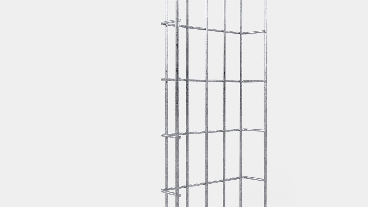 Canal para cables altura 110 cm, profundidad 5 cm, luz de malla 5 x 10 cm