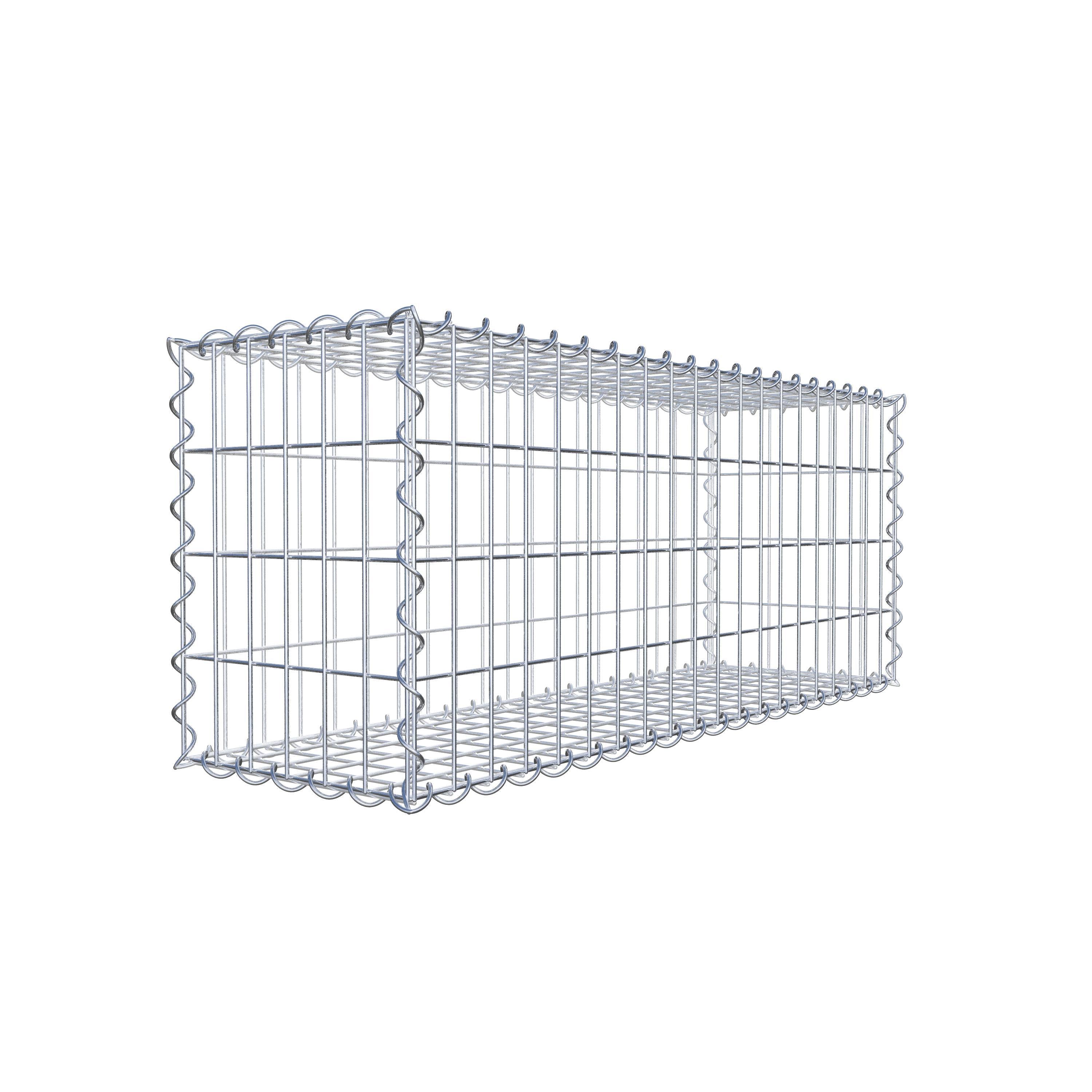 Schanskorf 100 cm x 40 cm x 30 cm (L x H x D), maaswijdte 5 cm x 10 cm, spiraalvormig