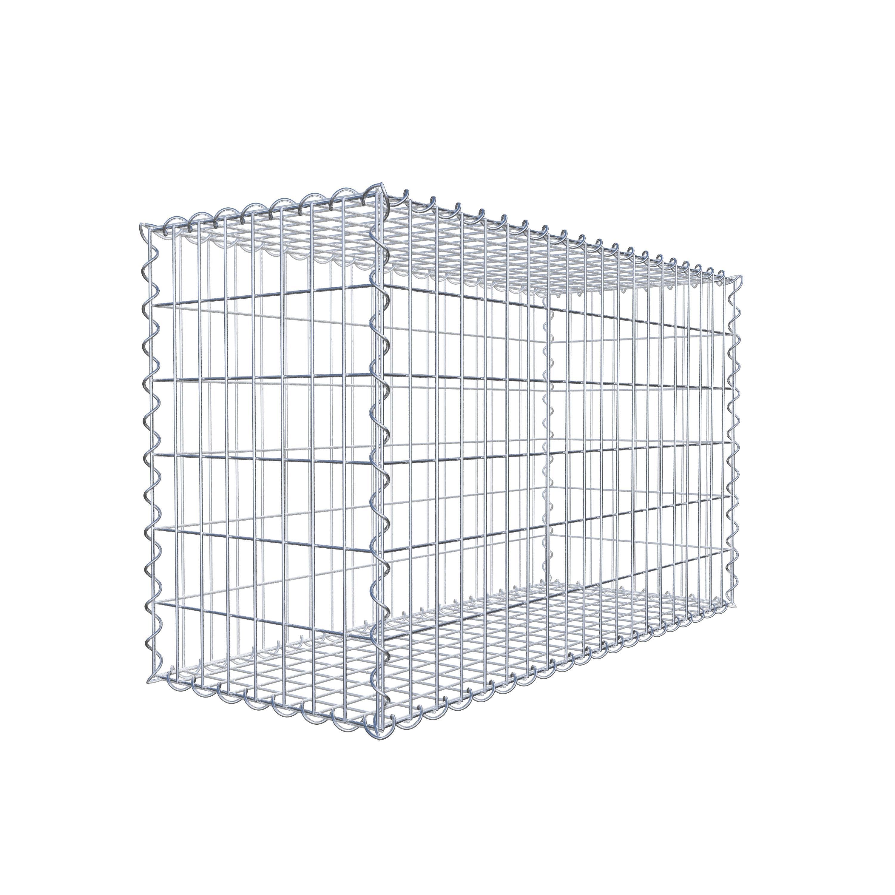 Schanskorf 100 cm x 60 cm x 40 cm (L x H x D), maaswijdte 5 cm x 10 cm, spiraalvormig