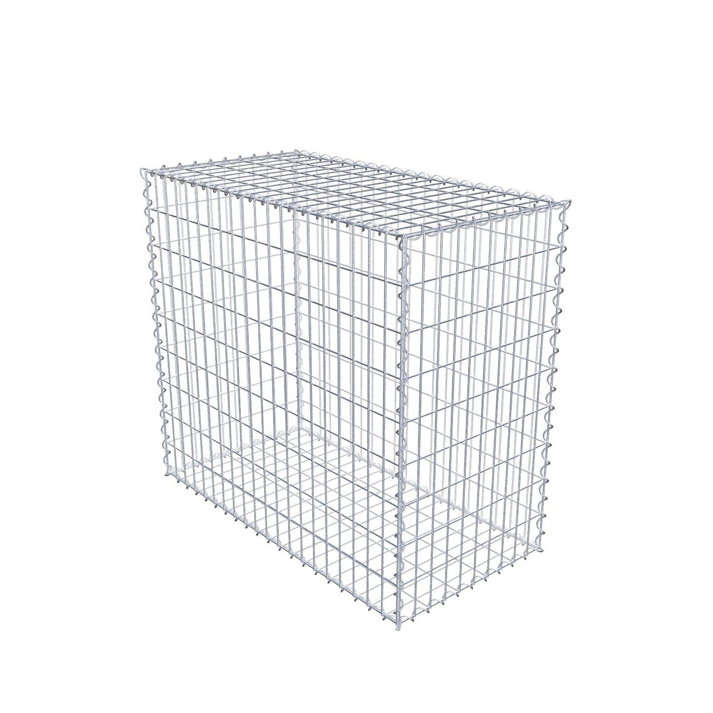 Gabbione 100 cm x 90 cm x 50 cm (L x H x P), maglia 5 cm x 10 cm, spirale