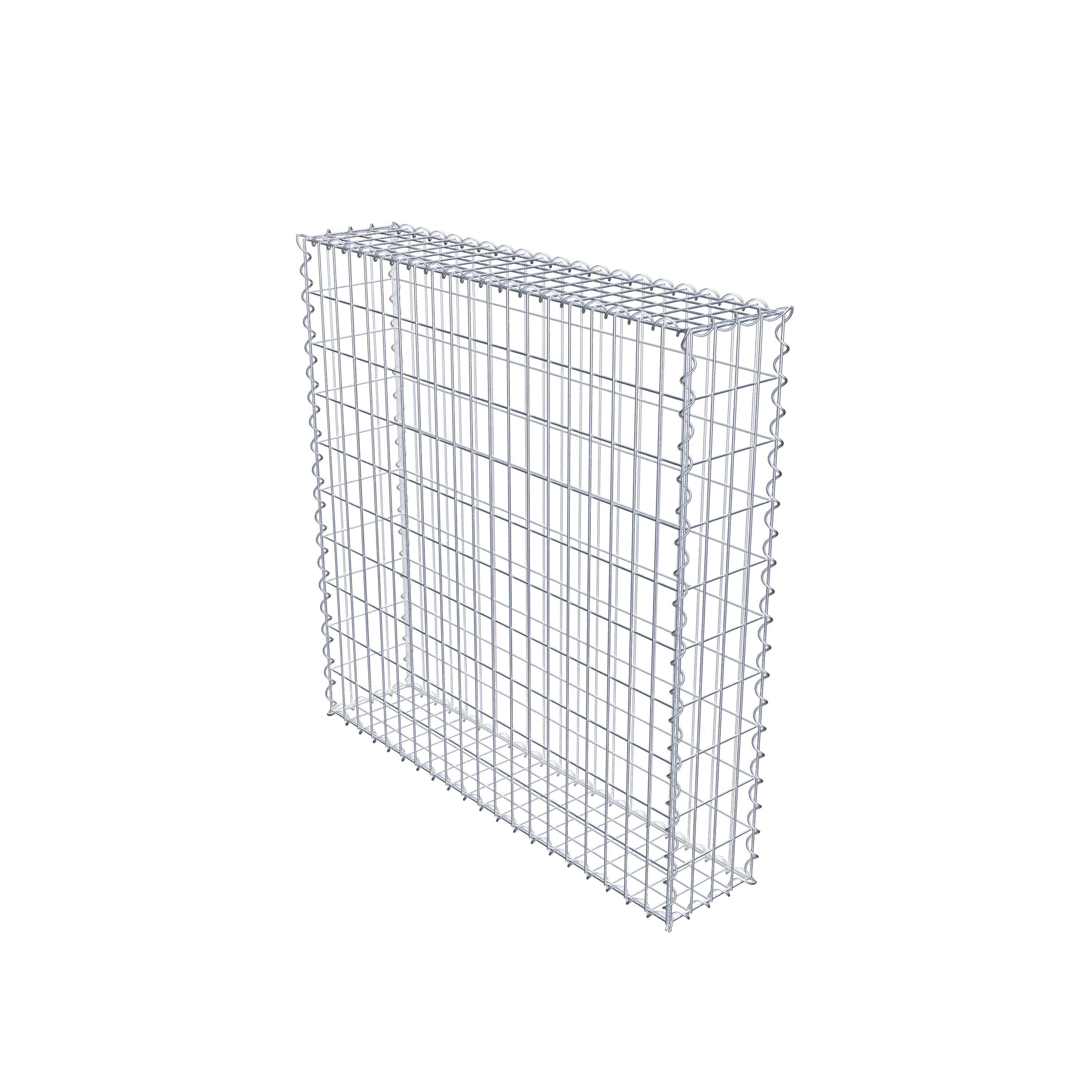 Gabion 100 cm x 100 cm x 20 cm (L x H x D), maskestørrelse 5 cm x 10 cm, spiral