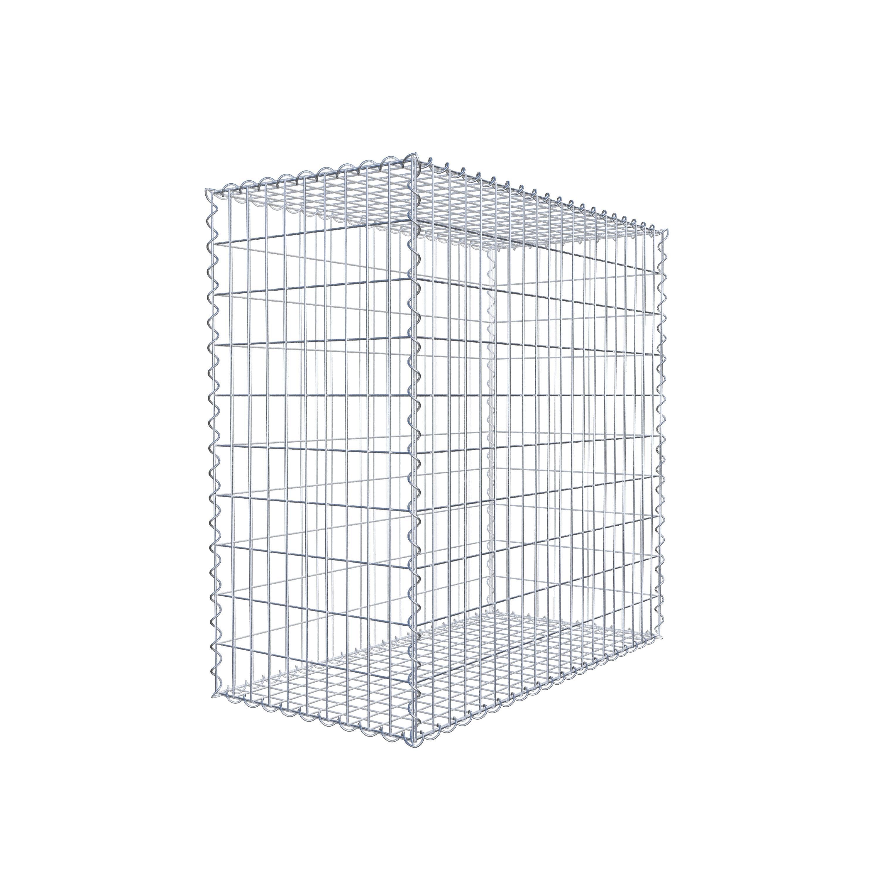 Schanskorf 100 cm x 100 cm x 50 cm (L x H x D), maaswijdte 5 cm x 10 cm, spiraalvormig