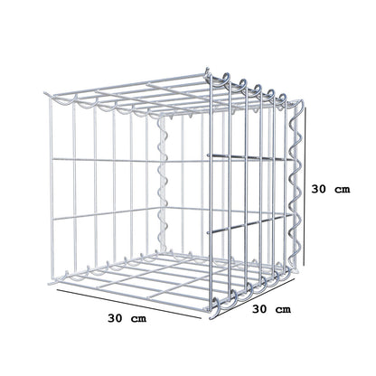Gabião tipo 2 30 cm x 30 cm x 30 cm (C x A x P), malhagem 5 cm x 10 cm, espiral