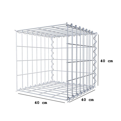 Gabbione aggiuntivo tipo 2 40 cm x 40 cm x 40 cm (L x H x P), dimensione maglia 5 cm x 10 cm, a spirale