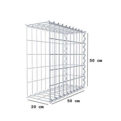 Gabião tipo 2 50 cm x 50 cm x 20 cm (C x A x P), malhagem 5 cm x 10 cm, espiral