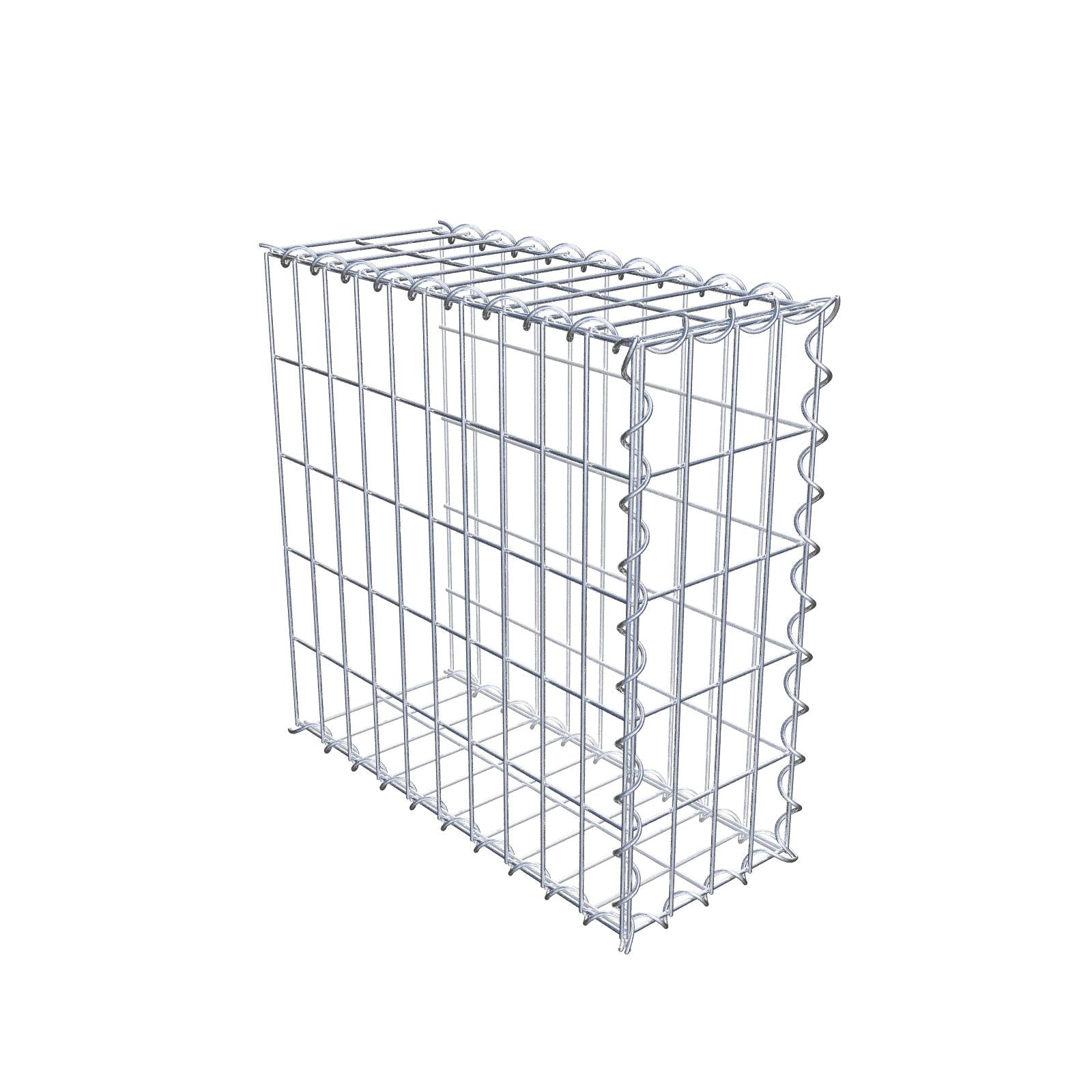 Opvokset gabion type 2 50 cm x 50 cm x 20 cm (L x H x D), maskestørrelse 5 cm x 10 cm, spiral