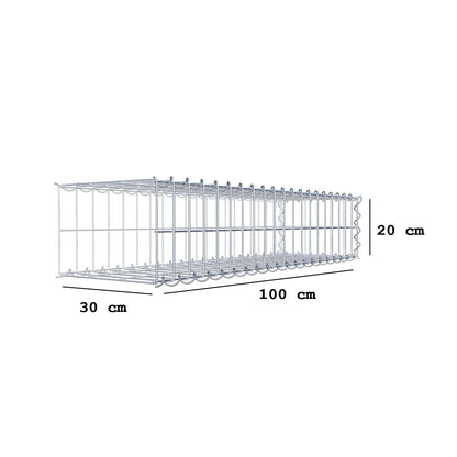 Anbaugabione Typ 2 100 cm x 20 cm x 30 cm (L x H x T), Maschenweite 5 cm x 10 cm, Spirale