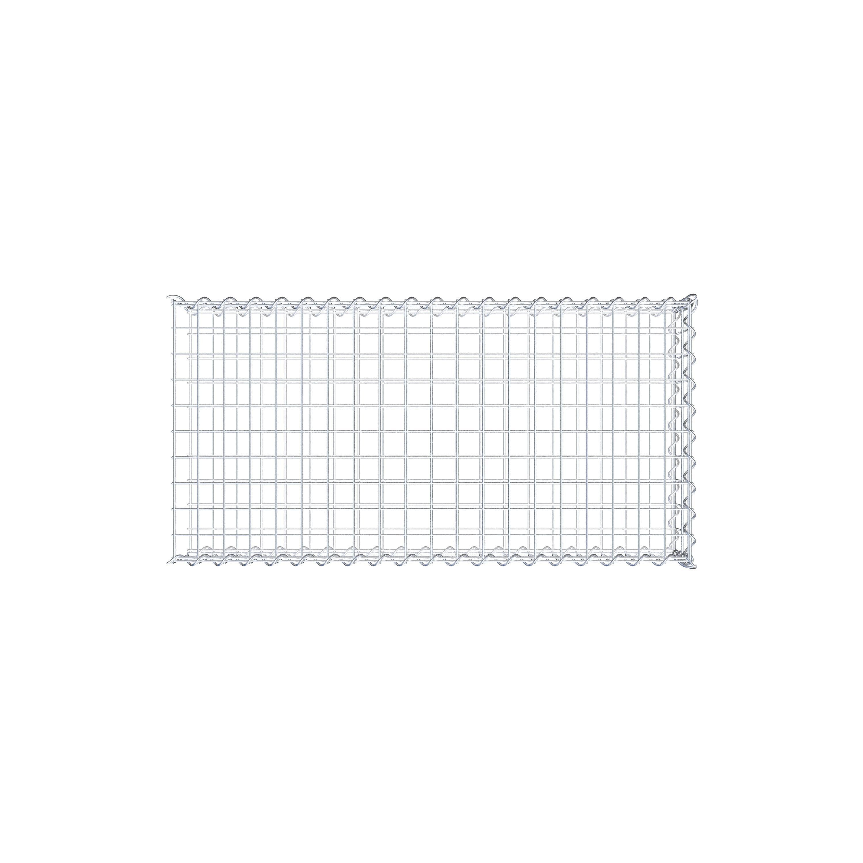 Opvokset gabion type 2 100 cm x 20 cm x 50 cm (L x H x D), maskestørrelse 5 cm x 10 cm, spiral