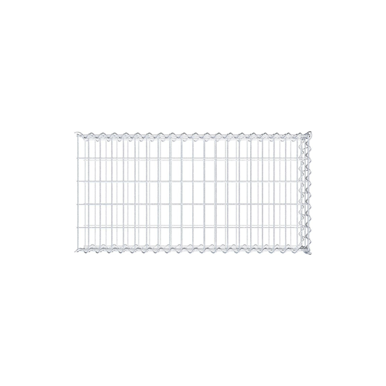 Gabbione aggiuntivo tipo 2 100 cm x 20 cm x 50 cm (L x A x P), maglia 5 cm x 10 cm, spirale