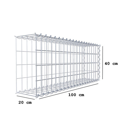 Gavión adulto tipo 2 100 cm x 40 cm x 20 cm (largo x alto x profundidad), tamaño de malla 5 cm x 10 cm, espiral