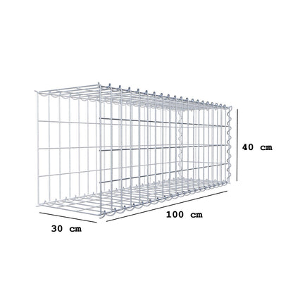 Aangegroeide schanskorf type 2 100 cm x 40 cm x 30 cm (L x H x D), maaswijdte 5 cm x 10 cm, spiraal