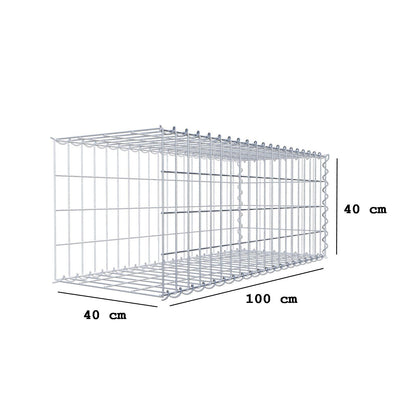 Gabião tipo 2 100 cm x 40 cm x 40 cm (C x A x P), malhagem 5 cm x 10 cm, espiral