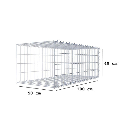 Extra gabion typ 2 100 cm x 40 cm x 50 cm (L x H x D), maskstorlek 5 cm x 10 cm, spiral