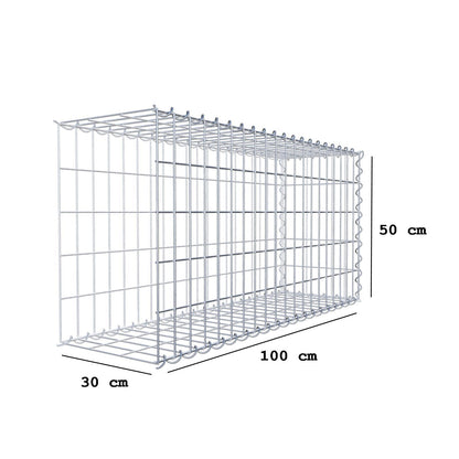 Gabião tipo 2 100 cm x 50 cm x 30 cm (C x A x P), malhagem 5 cm x 10 cm, espiral