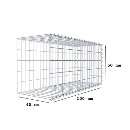 Grown-on gabion type 2 100 cm x 50 cm x 40 cm (L x H x D), mesh size 5 cm x 10 cm, spiral