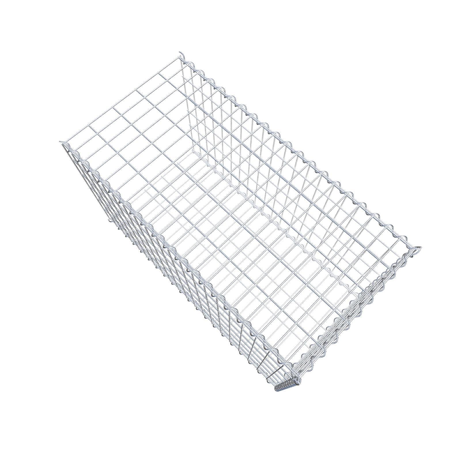 Opvokset gabion type 2 100 cm x 60 cm x 50 cm (L x H x D), maskestørrelse 5 cm x 10 cm, spiral