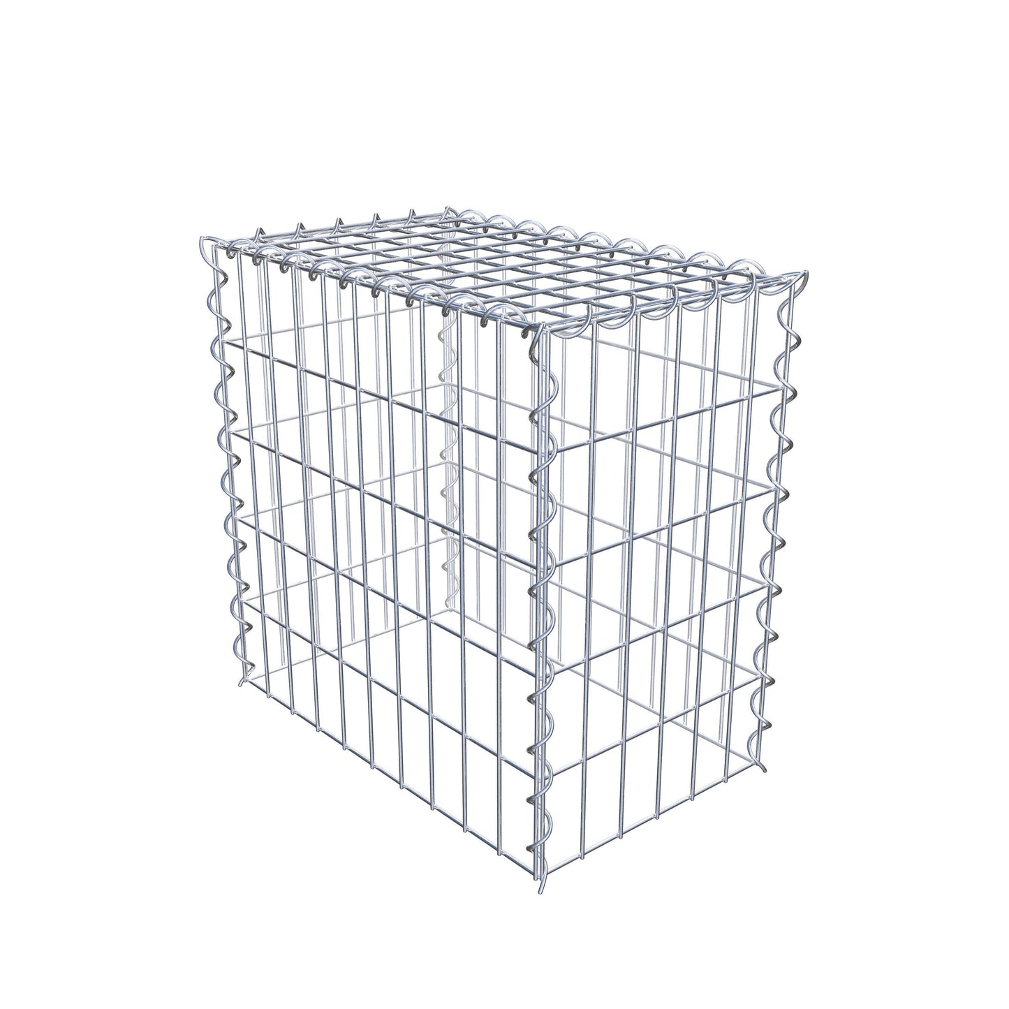 Gavión adulto tipo 3 50 cm x 50 cm x 30 cm (largo x alto x profundidad), tamaño de malla 5 cm x 10 cm, espiral