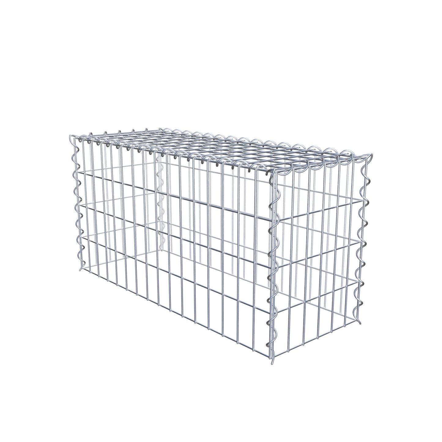 Gabion rapporté type 3 80 cm x 40 cm x 30 cm (L x H x P), mailles 5 cm x 10 cm, spirale