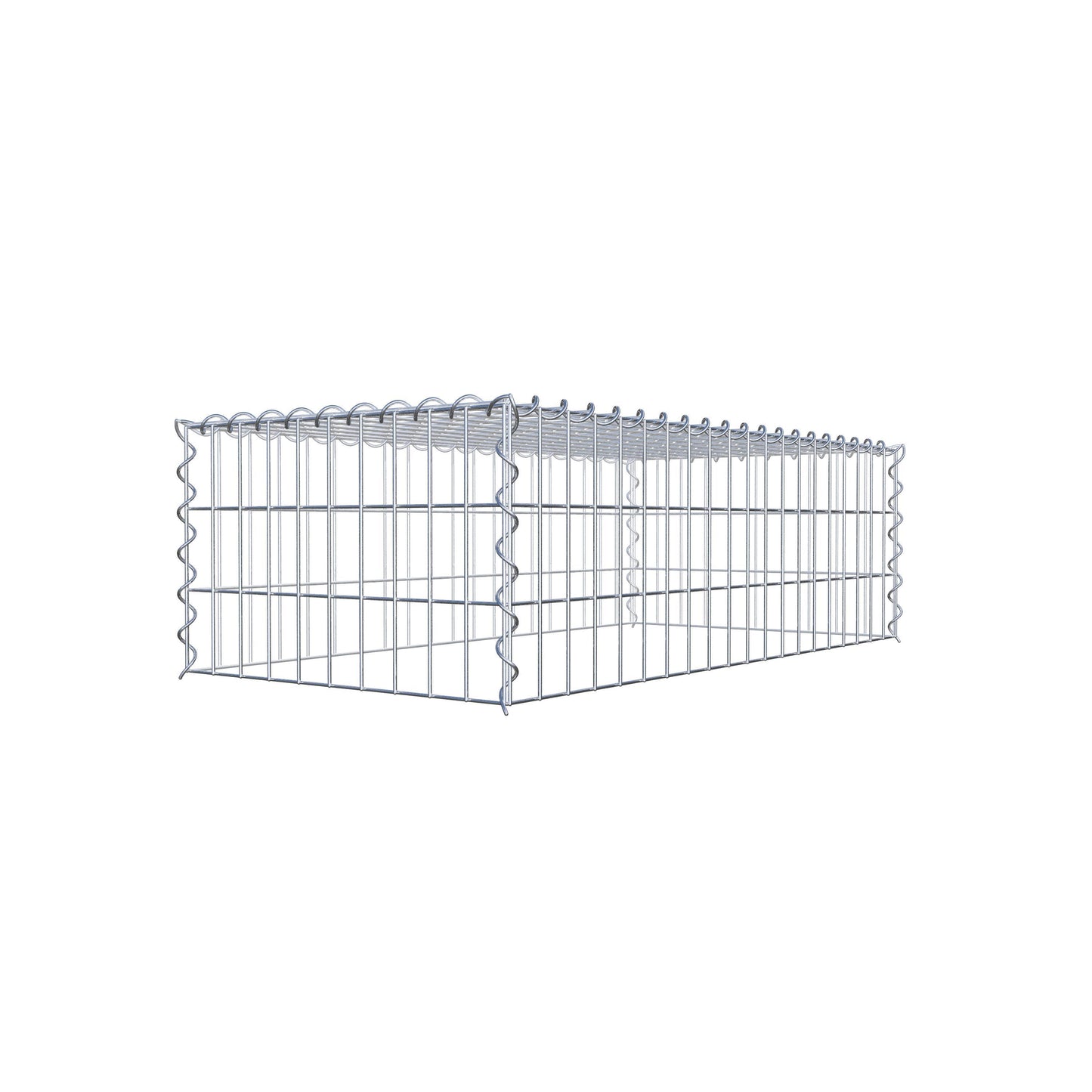 Opvokset gabion type 3 100 cm x 30 cm x 50 cm (L x H x D), maskestørrelse 5 cm x 10 cm, spiral