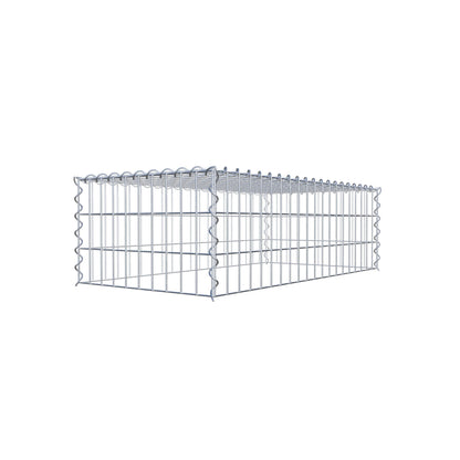 Opvokset gabion type 3 100 cm x 30 cm x 50 cm (L x H x D), maskestørrelse 5 cm x 10 cm, spiral