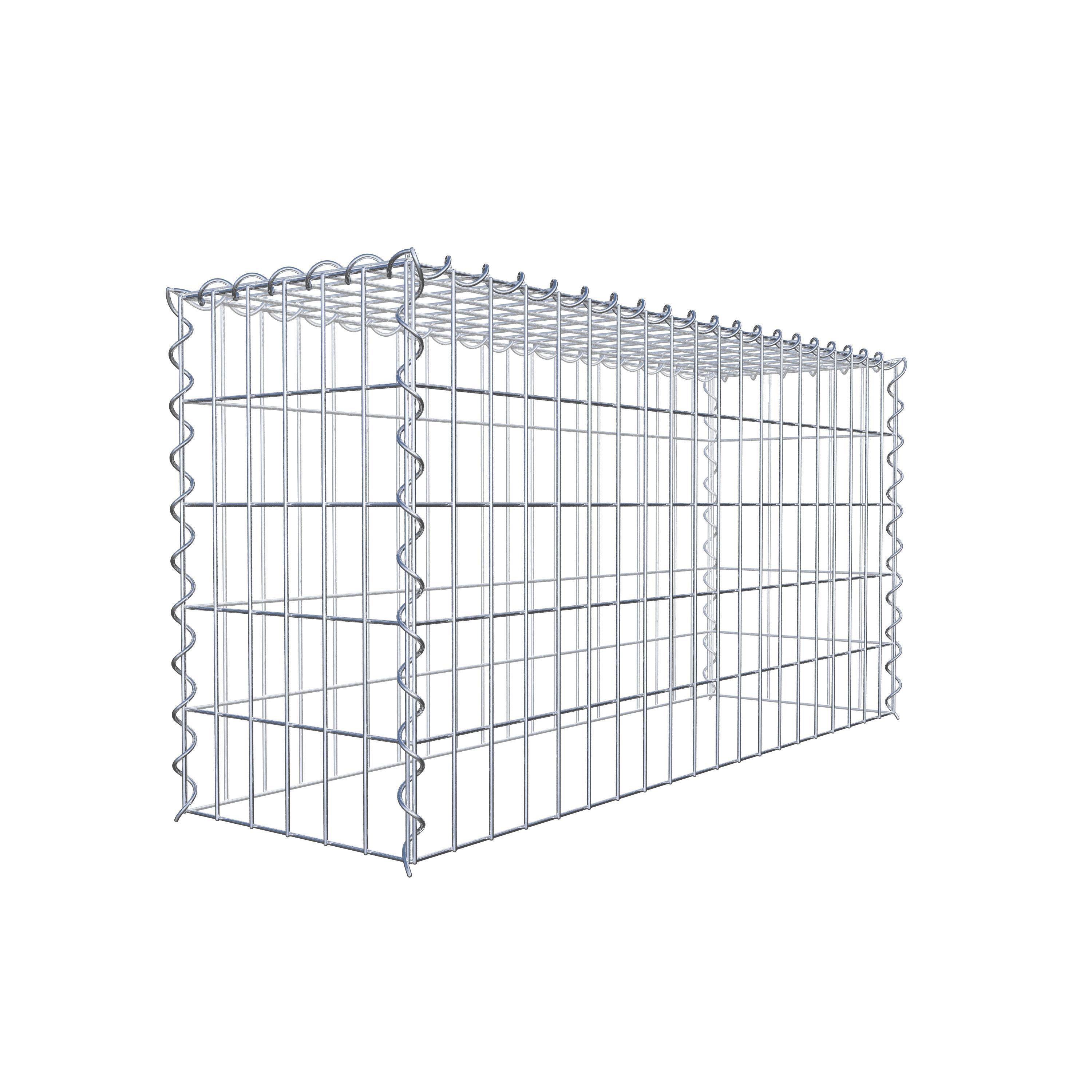 Aangegroeide schanskorf type 3 100 cm x 50 cm x 30 cm (L x H x D), maaswijdte 5 cm x 10 cm, spiraal