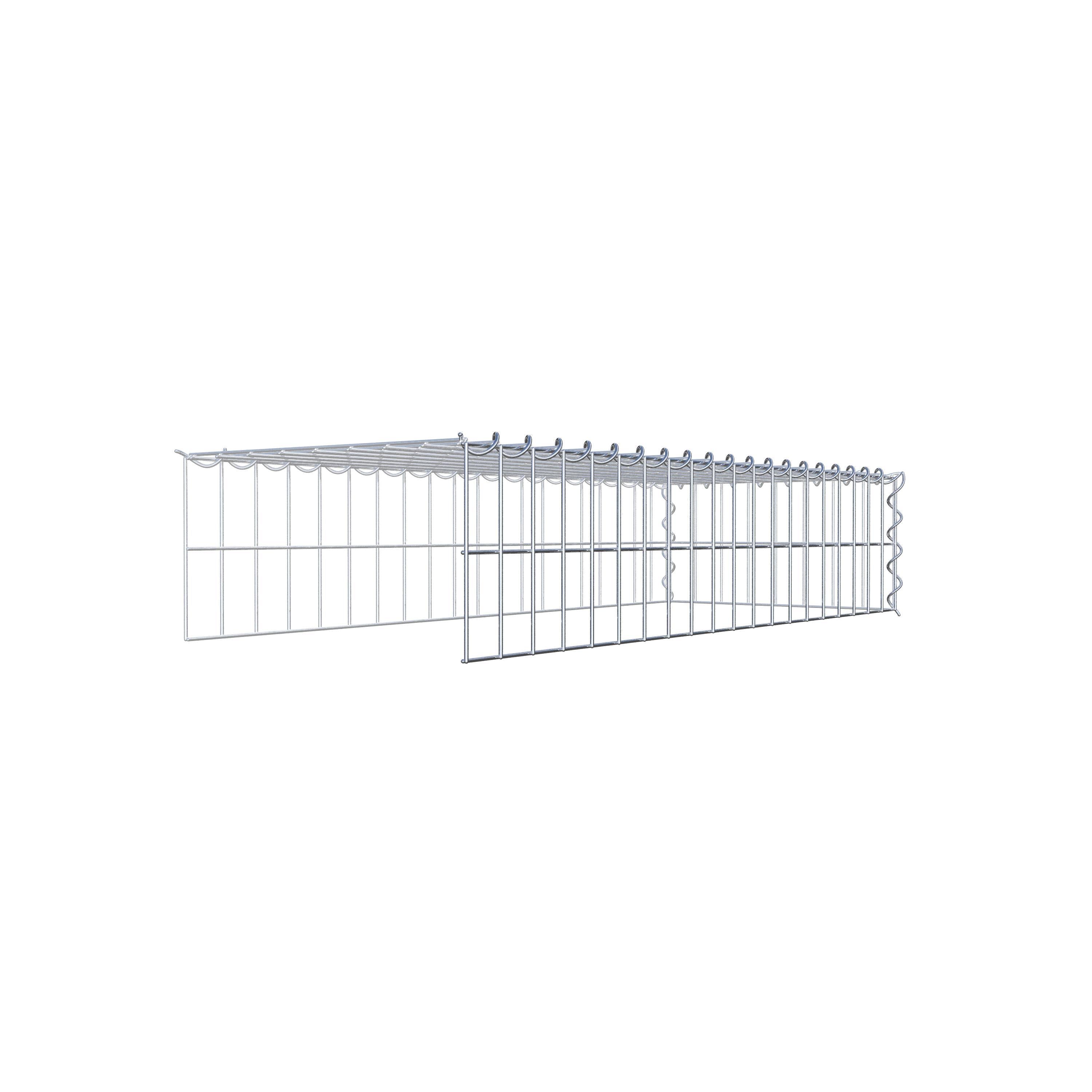 Add-on schanskorf type 4 100 cm x 20 cm x 40 cm (L x H x D), maaswijdte 5 cm x 10 cm, spiraalvormig