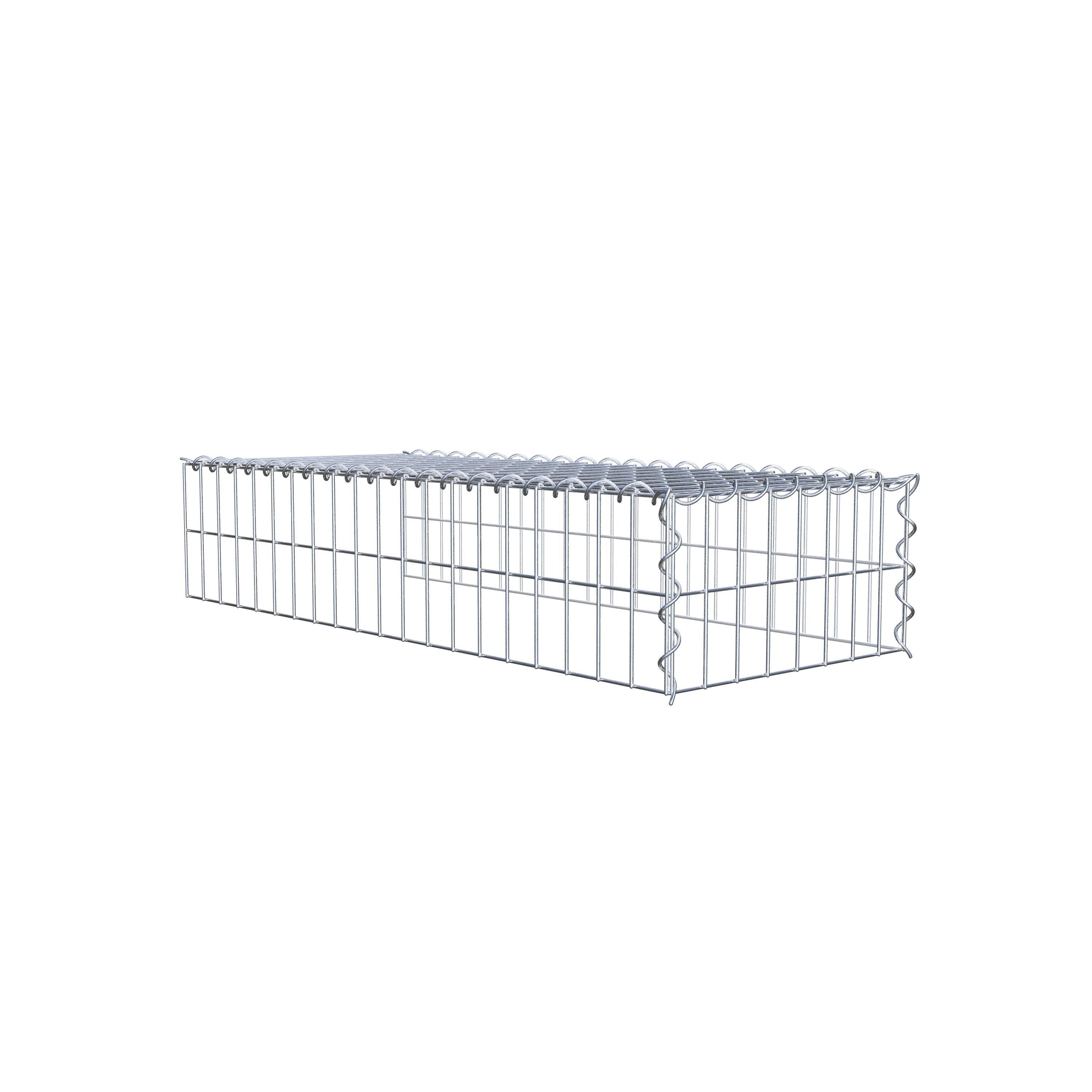 Add-on schanskorf type 4 100 cm x 20 cm x 40 cm (L x H x D), maaswijdte 5 cm x 10 cm, spiraalvormig