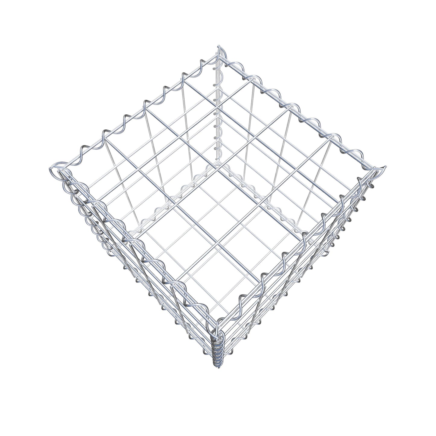 Schanskorf 40 cm x 40 cm x 40 cm (L x H x D), maaswijdte 10 cm x 10 cm, spiraal