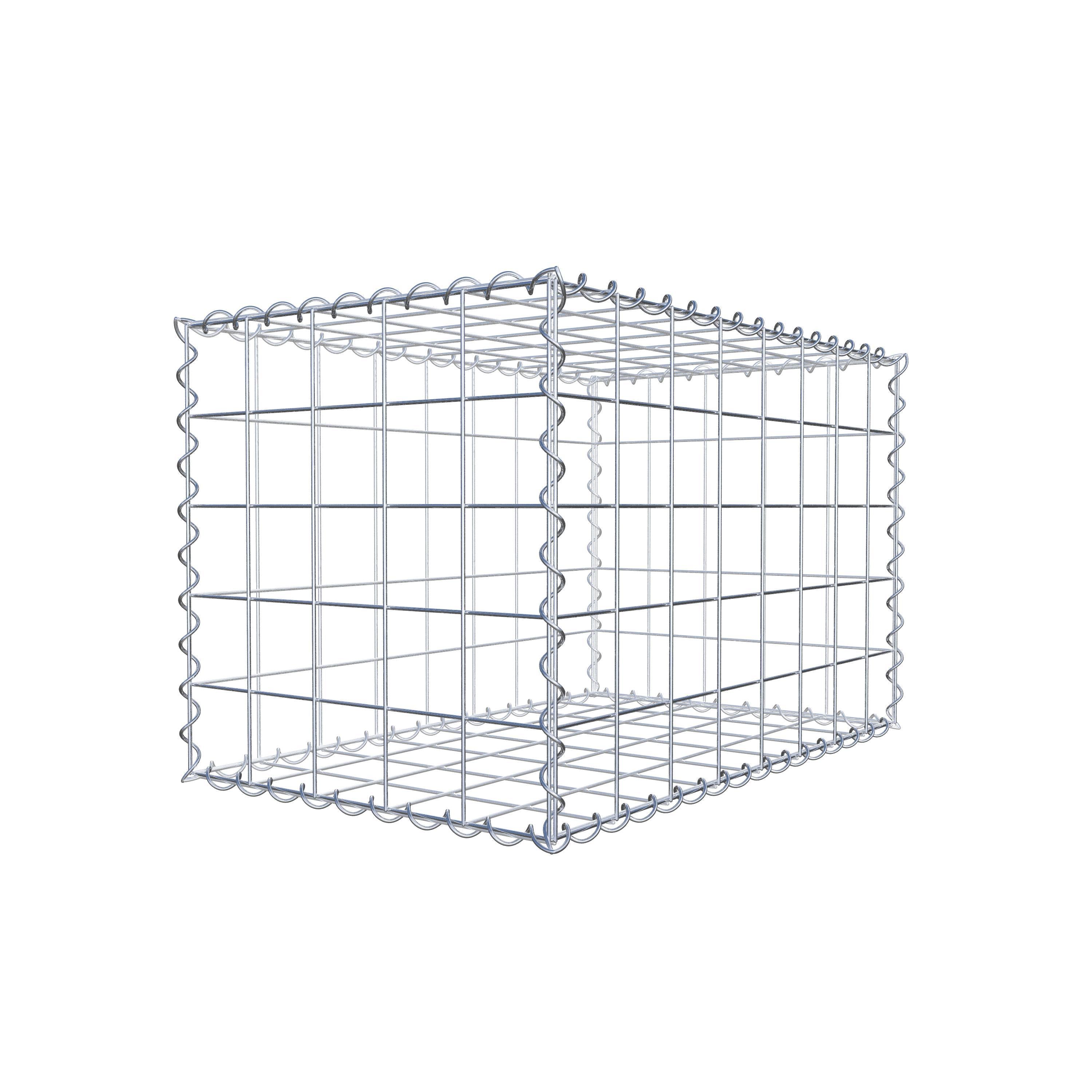 Schanskorf 80 cm x 50 cm x 50 cm (L x H x D), maaswijdte 10 cm x 10 cm, spiraal