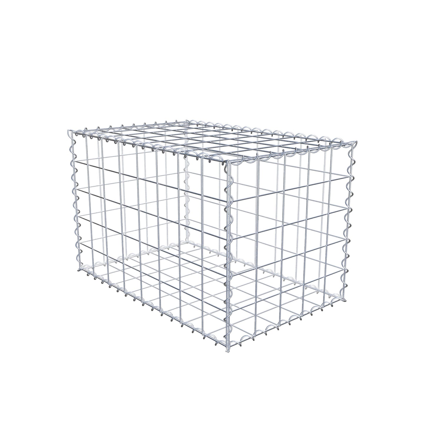 Gabion 80 cm x 50 cm x 50 cm (L x H x D), maskstorlek 10 cm x 10 cm, spiral