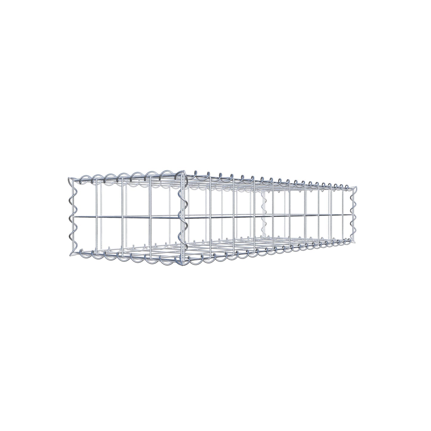 Schanskorf 100 cm x 20 cm x 40 cm (L x H x D), maaswijdte 10 cm x 10 cm, spiraalvormig