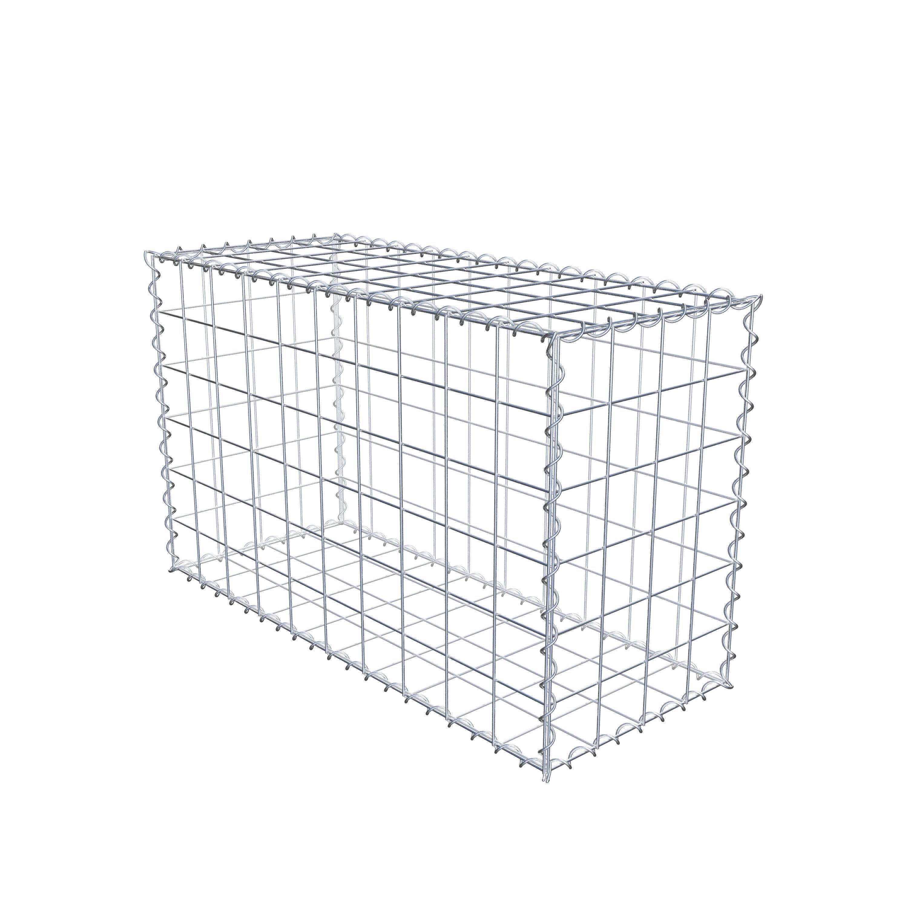 Schanskorf 100 cm x 60 cm x 40 cm (L x H x D), maaswijdte 10 cm x 10 cm, spiraalvormig