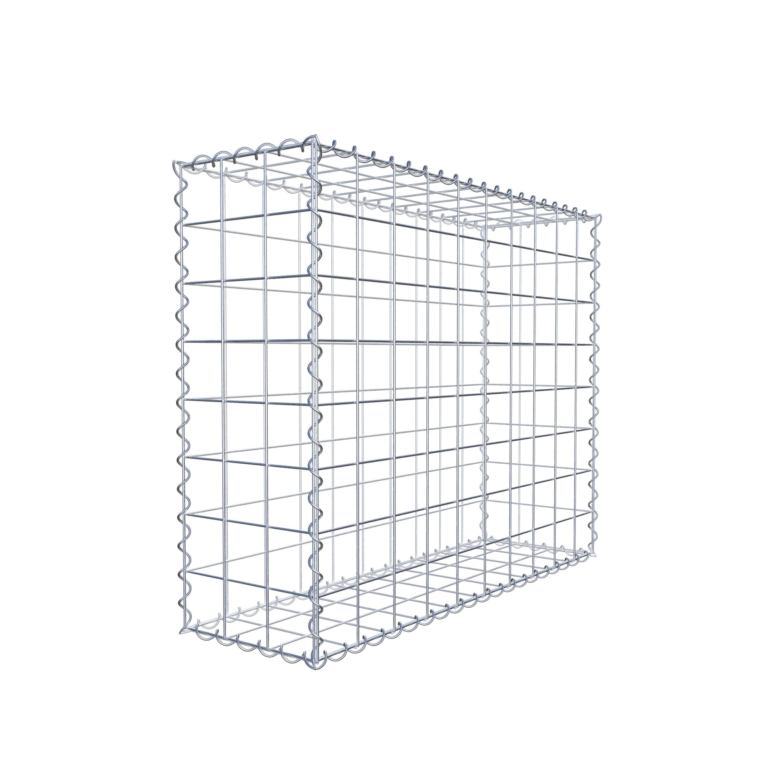 Schanskorf 100 cm x 80 cm x 30 cm (L x H x D), maaswijdte 10 cm x 10 cm, spiraal