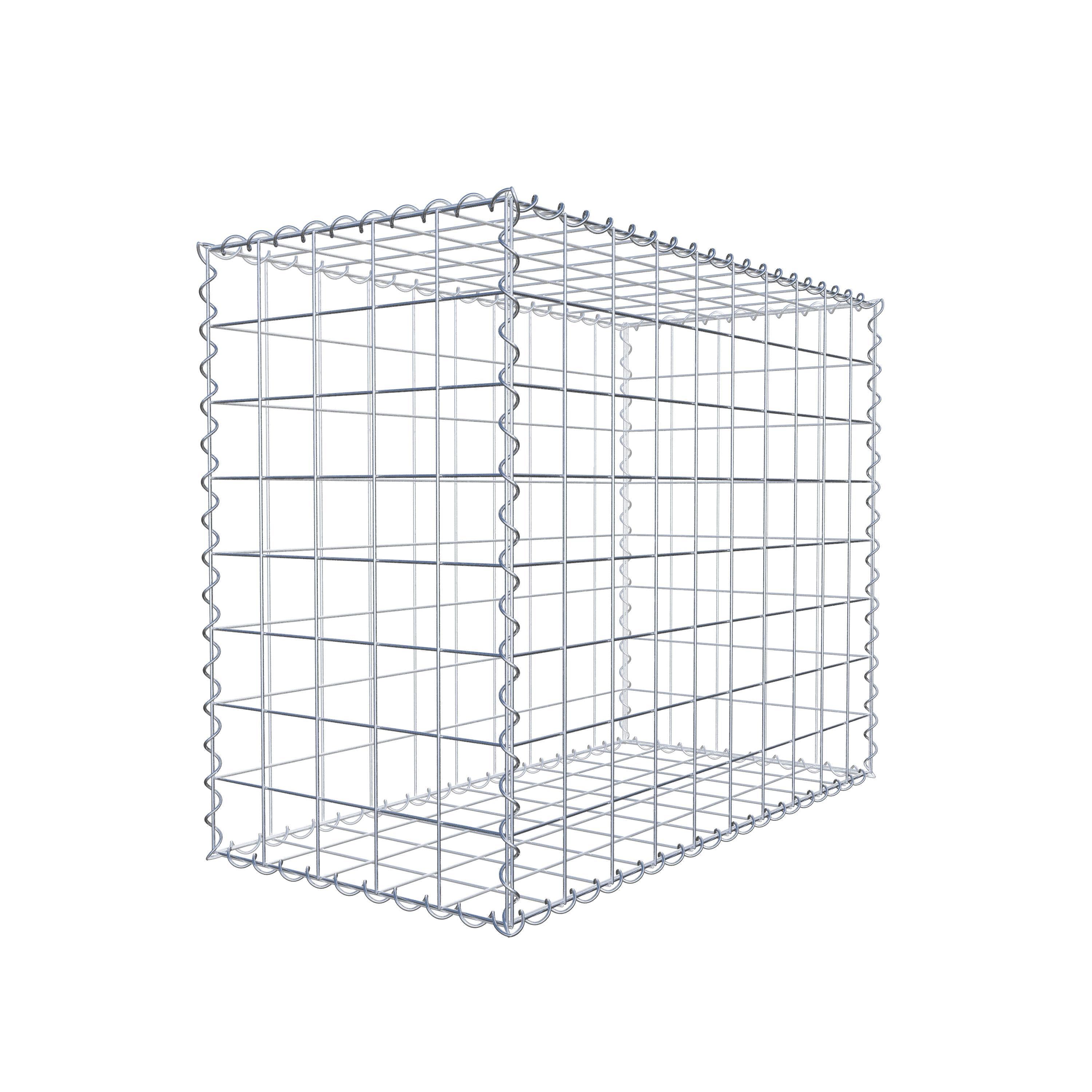 Schanskorf 100 cm x 80 cm x 50 cm (L x H x D), maaswijdte 10 cm x 10 cm, spiraalvormig