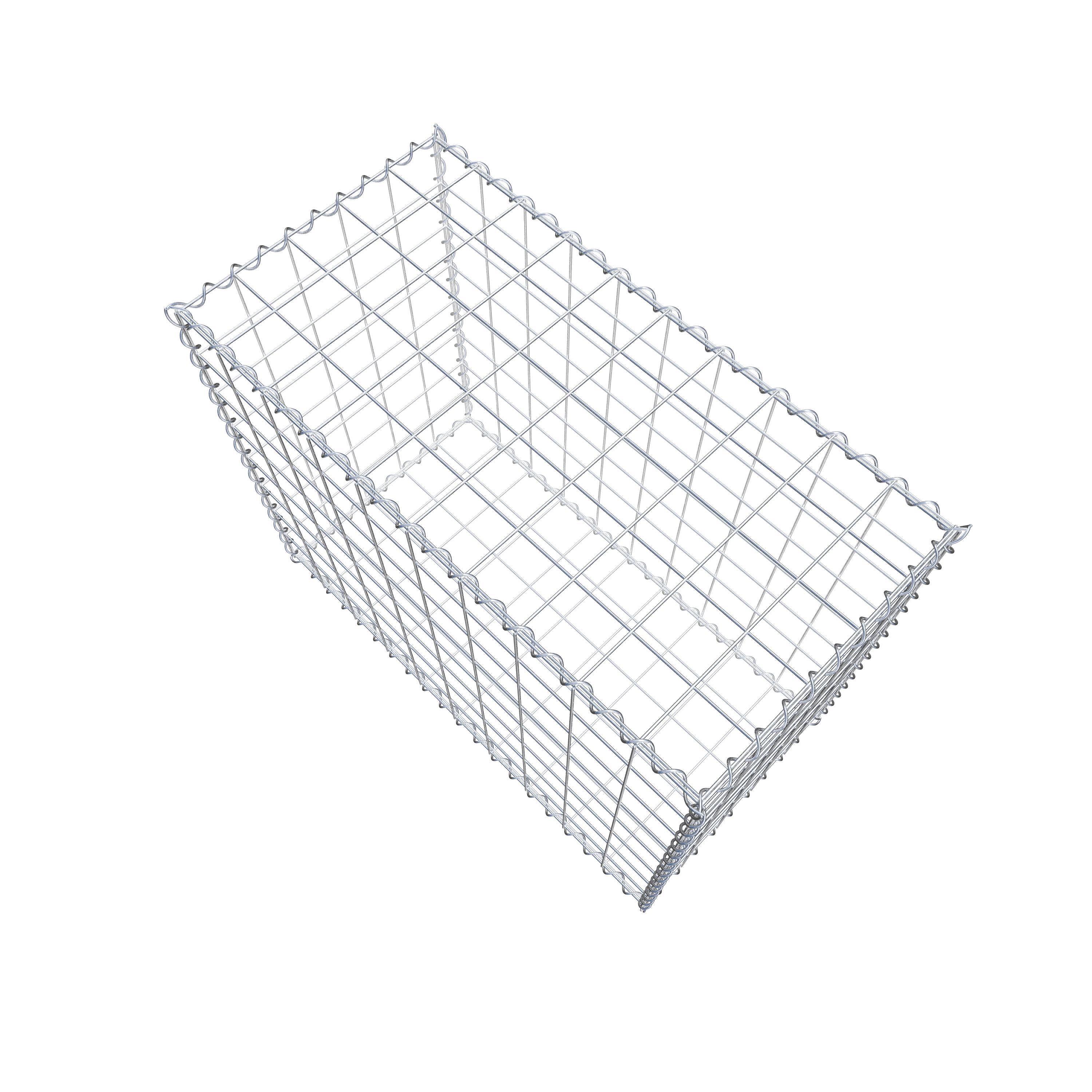 Schanskorf 100 cm x 80 cm x 50 cm (L x H x D), maaswijdte 10 cm x 10 cm, spiraalvormig