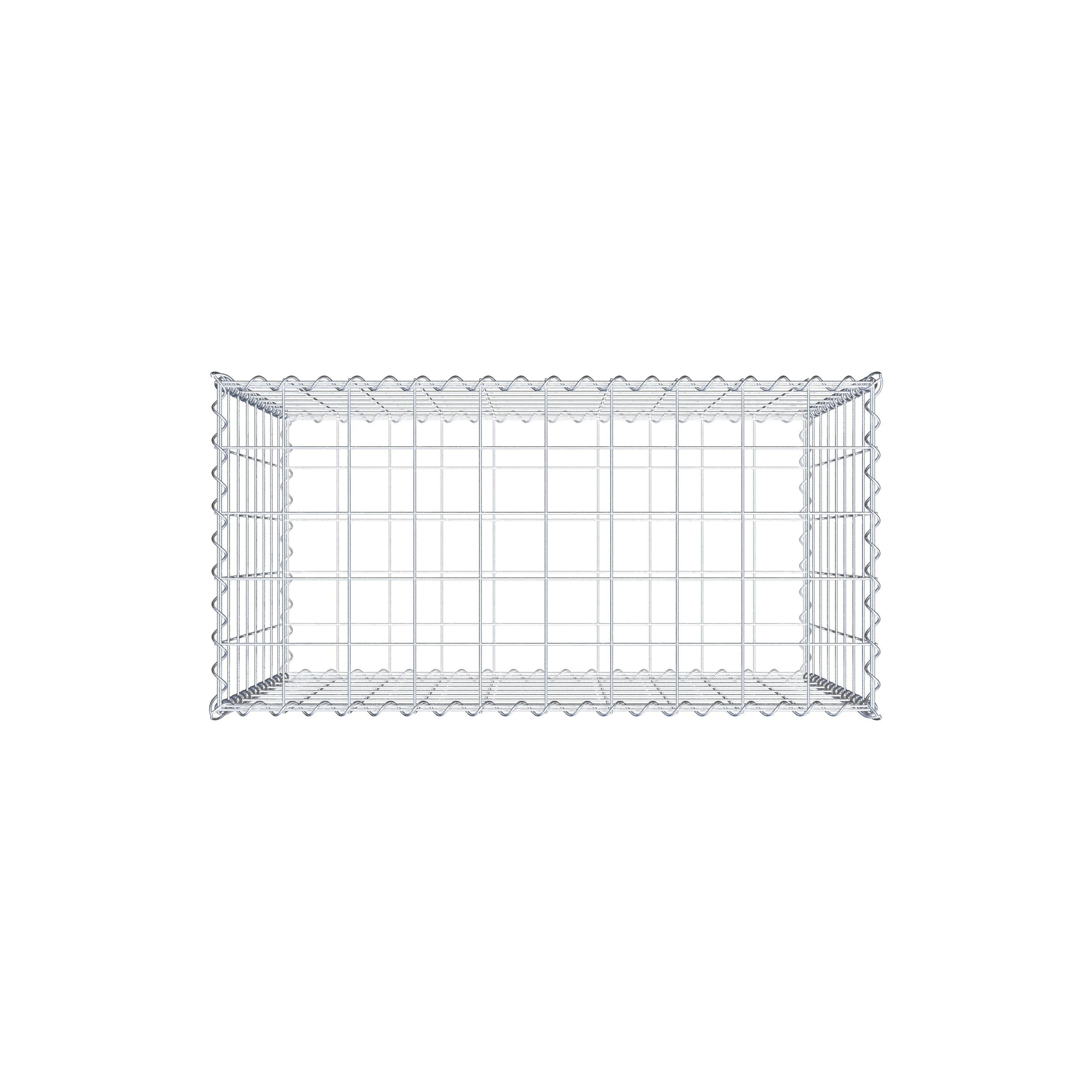 Schanskorf 100 cm x 80 cm x 50 cm (L x H x D), maaswijdte 10 cm x 10 cm, spiraalvormig