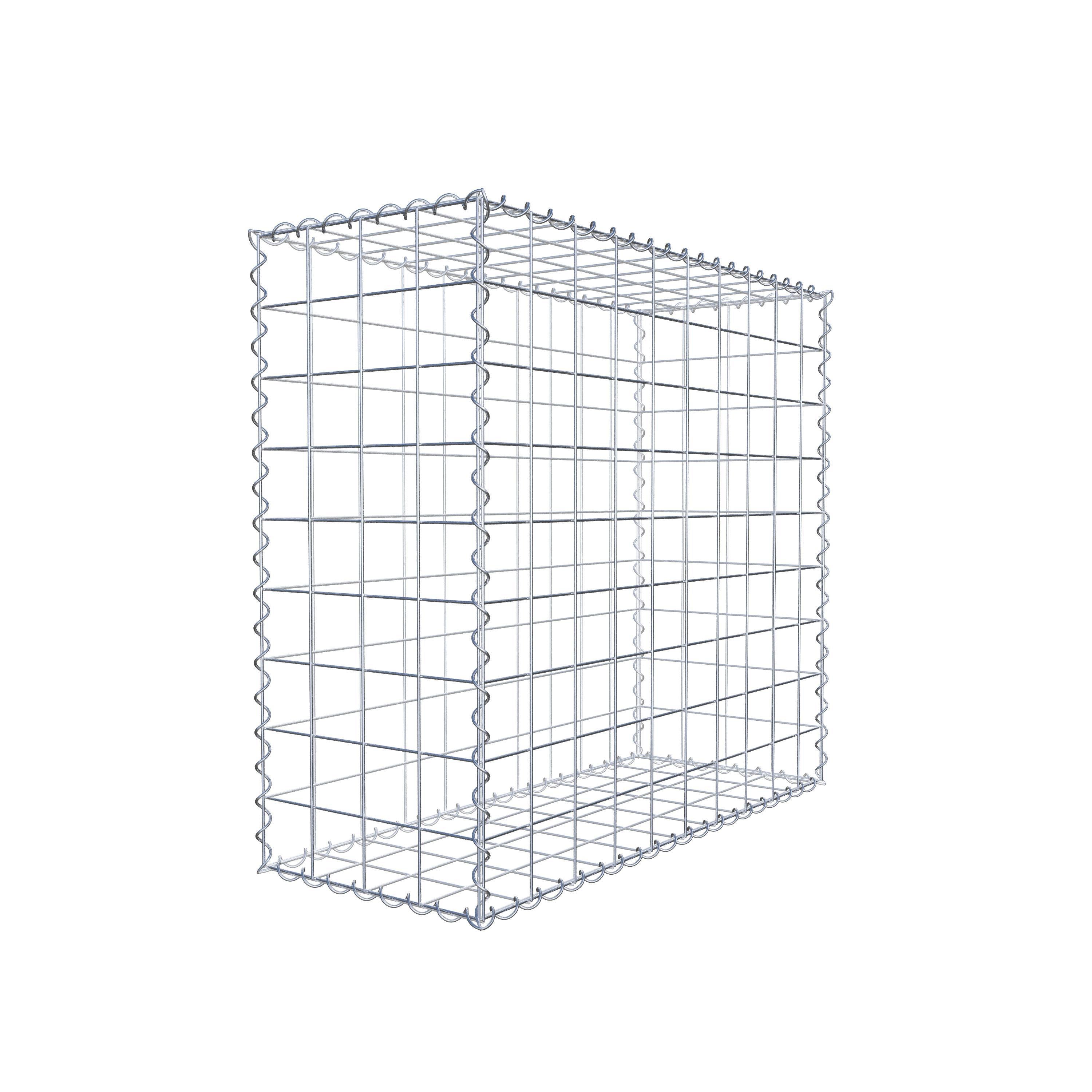 Schanskorf 100 cm x 90 cm x 40 cm (L x H x D), maaswijdte 10 cm x 10 cm, spiraalvormig