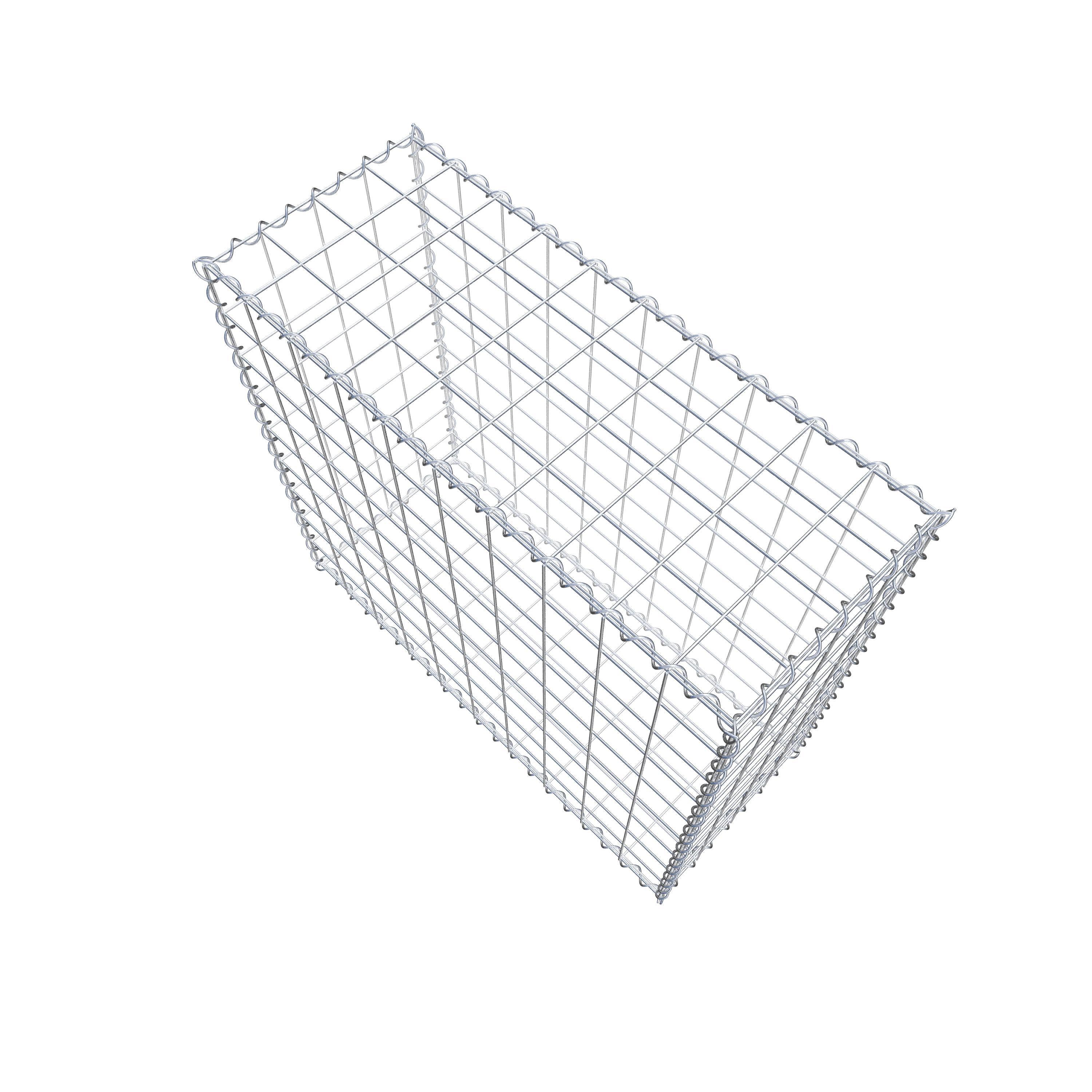 Schanskorf 100 cm x 90 cm x 40 cm (L x H x D), maaswijdte 10 cm x 10 cm, spiraalvormig